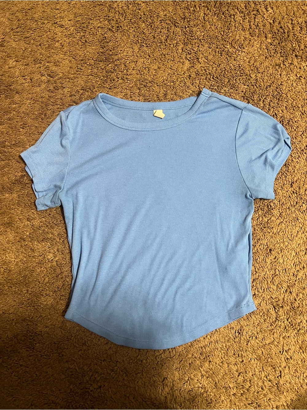 Light Blue Women’s Short Sleeve Ribbed Tee